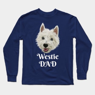 Mens Westie Dad Smiling West Highland Terrier Long Sleeve T-Shirt